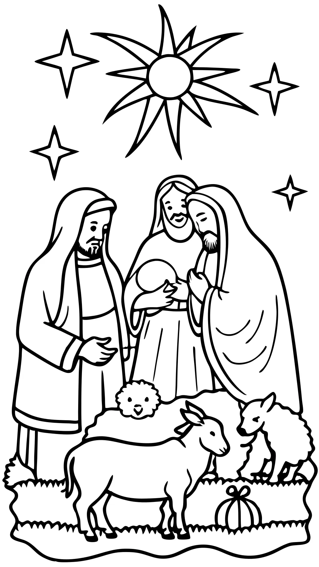 coloring page birth of jesus